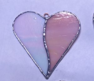 Heart Suncatcher - "S" 50/50 Split